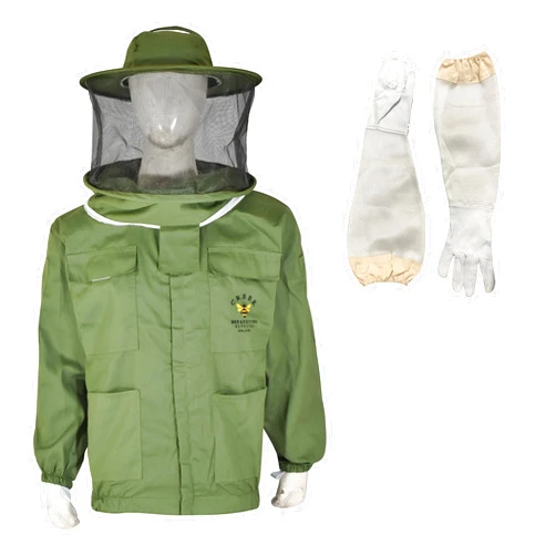 Creek Beekeeping Supplies -- Beekeeping Jacket with Round Veil/Hat (Medium, Olive Green)