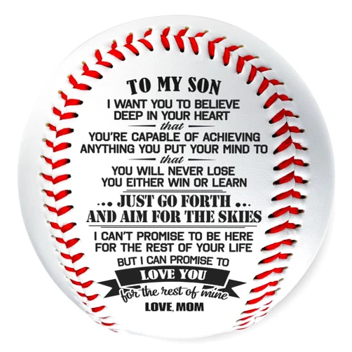 DOPTIKA Personalized Baseball Gifts for Him, Gifts for Son Kids Men, Graduation Birthday Gifts for Son from Dad Mom, Gifts for Baseball Players Boy, Gifts for Adult Son, Bonus Son, Teen Boy Gifts