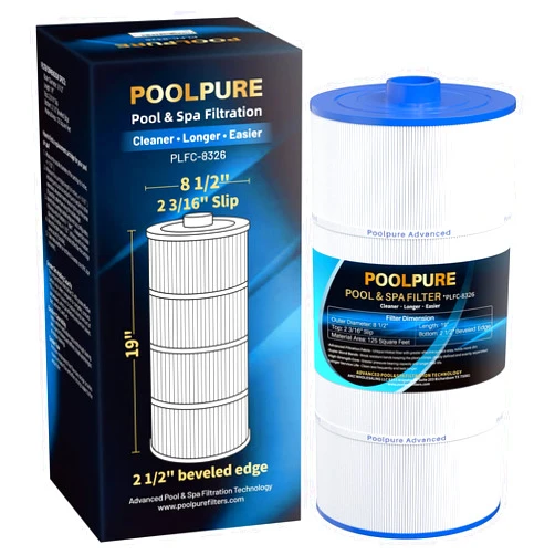 POOLPURE Spa Filter Replaces Sundance 6540-488, PSD125-2000, Unicel C-8326, Filbur FC-2780, Aladdin 22507, Baleen AK-70013, Magnum SU125, 125 sq.ft Filter Cartridge