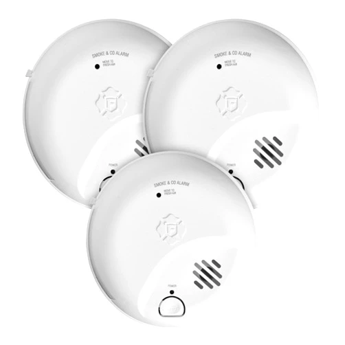 First Alert SMICO100-AC Interconnect Hardwire Combination Smoke & Carbon Monoxide Alarm with Battery Backup - 3 Pack