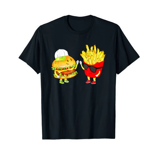 Hamburger Fries High Five | Cool Fun Combo Snacks Funny Gift T-Shirt