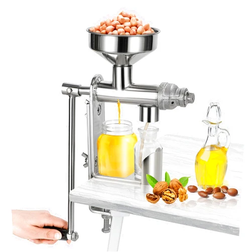 CGOLDENWALL Manual Oil Press Machine Household Seed Oil Press Extractor Peanut Nuts Oil Expeller for Physical Press and Continuous Expelling