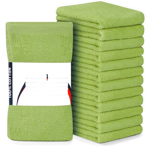 Utopia Towels Kitchen Bar Mops Towels, Pack of 12 Towels - 16 x 19 Inches, 100% Cotton Super Absorbent Sage Green Bar Towels, Multi-Purpose Cleaning Towels for Home and Kitchen Bars