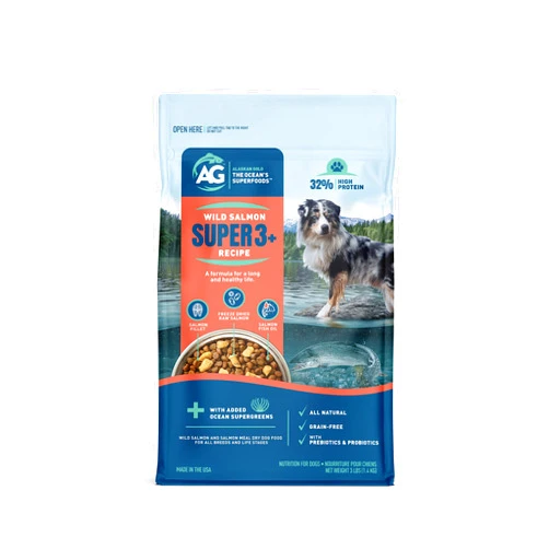 Alaskan Gold Wild Salmon SUPER3+ Dry Dog Food | High-Protein Blend with Freeze-Dried Raw Salmon & Salmon Oil | Grain-Free, All-Natural | Puppy & Adult | Allergy & Digestive Support | 3-lbs