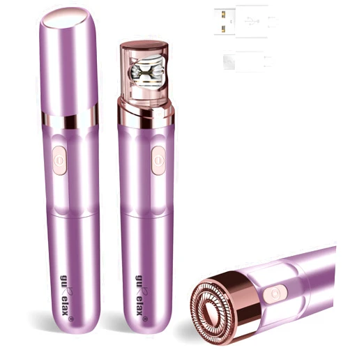 Gurelax Hair Removal Epilator for Women, Rechargeable Facial Epilator Hair Remover, 2-in-1 Electric Epilator & Shaver, 18 Carat Gold Plated Head, All Ages and Skin Types