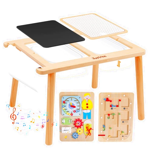 Joylike Sensory Table for Kids Draw and Play, Sensory Table for Toddlers 1-3 with 2 Large Storage Bins, 4 Montessori Activity Boards and Paper Roll | Educational & Multi-functional Gift for Boys Girls