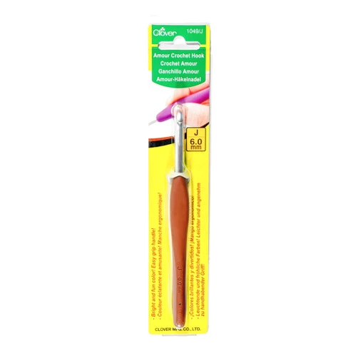 Clover 1049/J Amour Crochet Hook, Size J, 6.0mm