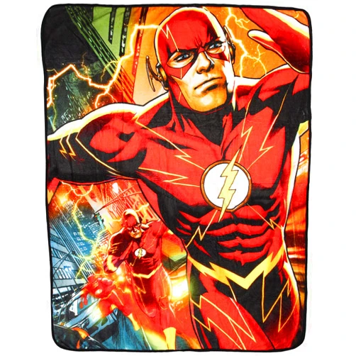 Northwest DC Comics The Flash Running Lightning Superhero Plush Throw Blanket 46' x 60'