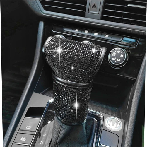 stymart Bling Bling Auto Shift Gear Cover, Luster Crystal Car Knob Gear Stick Protector, Auto Shift Gear Cover, Car Knob Gear Stick Protector,Universal Vehicle Decoration Accessories (Black)