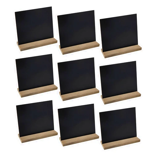 DSTELIN 5 X 6 Inch Mini Tabletop Chalkboard Signs with Vintage Style Wood Base Stands, Set of 9