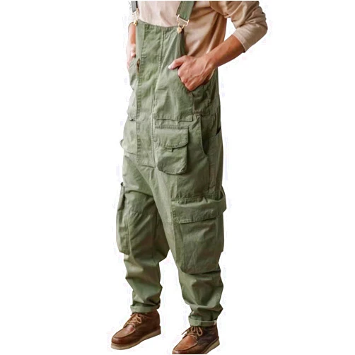 Beotyshow Men Overalls,Bib Overall for Mens Work Dungarees Unisex Workwear Romper Oversized Jumpsuit,10 Pockets