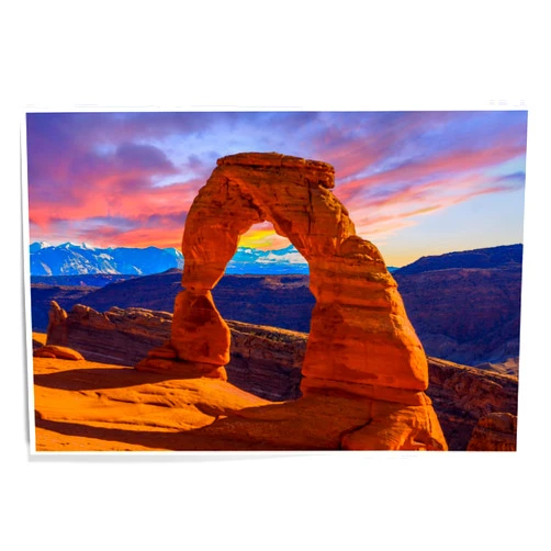 Lantern Press 12x18 Inch Art Print Wall Decor, Arches National Park, Utah, Delicate Arch Sunset
