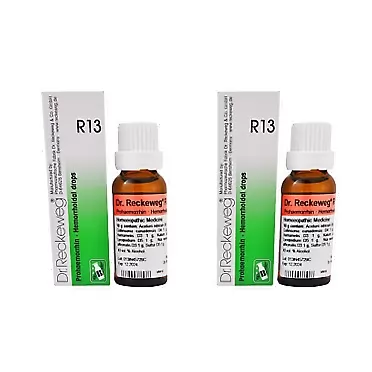 RECKEWEG 2 X Dr. Reckeweg - R13 Homeopathic Piles Drops by RR Worlds (Size 22 ML)