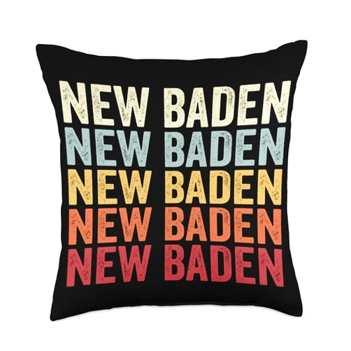 New Baden Illinois New Baden IL Retro Vintage Text Throw Pillow