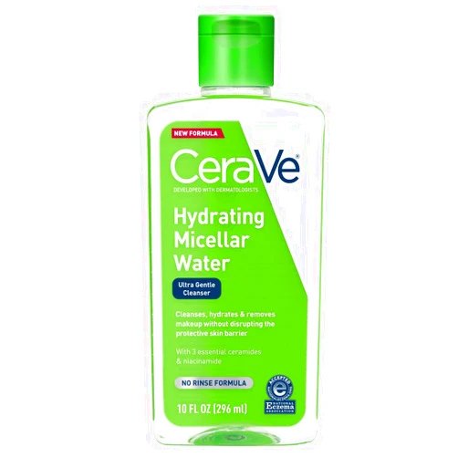 CeraVe Micellar Water, New & Improved Formula, Hydrating Facial Cleanser & Eye Makeup Remover, Fragrance Free & Non-Irritating, 10 Fl. Oz