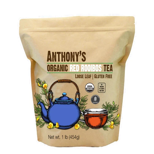 Anthony's Organic Red Rooibos Loose Leaf Tea, 1 lb, Gluten Free, Non GMO, Non Irradiated, Keto Friendly