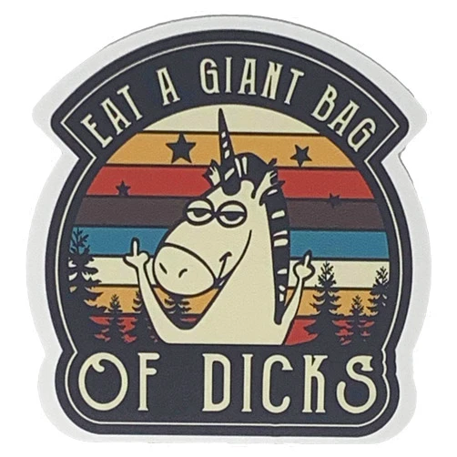 PatchOps Eat a Giant Bag of Dicks Unicorn Vinyl Decal Sticker