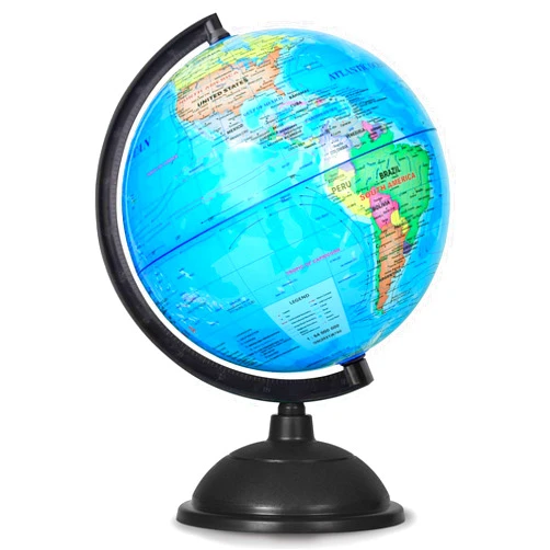 KISEER 8 Inch World Globe with Stand Rotating Earth Spinning Globe for Kids Geography Classroom Education or Decorations (Blue)