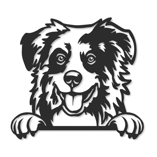 Handmade Australian Shepherd Dog Sign - Thick Powder Coated Steel - 13 in - Made in USA Aussie Outdoor Indoor Fence Wall Art Gift Hanging Garden Yard Living Room Bedroom Patio Balcony by Metal Slice
