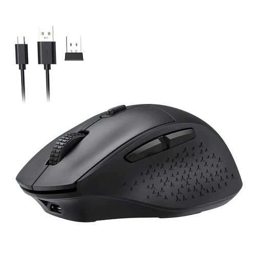 Vic Tech EU Wireless Mouse Rechargeable, Wireless Mouse for Laptop Computer, Mouse , PC Mouse with 2.4G USB Receiver, 2400 DPI Adjustable, Ergonomic Cordless Mice Compatible for Window, Mac OS, Android, Black