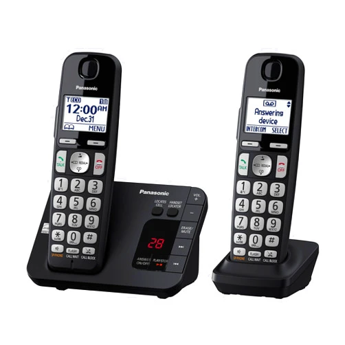 Panasonic DECT 6.0 Expandable Cordless Phone System with Answering Machine and Call Blocking - 2 Handsets - KX-TGE432B (Black)