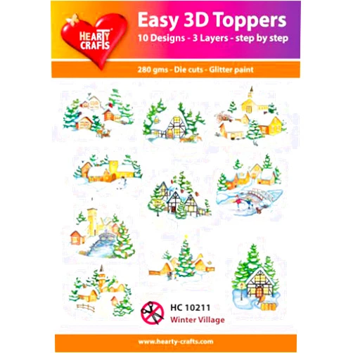 Easy 3D Toppers Winter Village 2, Paper, Multicoloured, 17 x 10 x 1 cm
