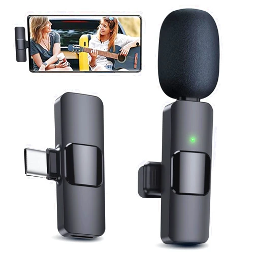 PQRQP Wireless Microphone, Mini Microphone, Microphone for Type-C Phone, Wireless Microphones, Wireless Lavalier Microphone, Microphone for Video Recording, YouTube, Vlog