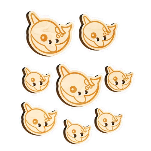 Sniggle Sloth Kawaii Narwhal Wood Buttons for Sewing Knitting Crochet DIY Craft - Various Sizes (8pcs)