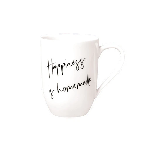 Villeroy & Boch – Statement Mug Happiness is Homemade 11.5 x 8 x 10.5 cm, White Porcelain Cup 280 ml