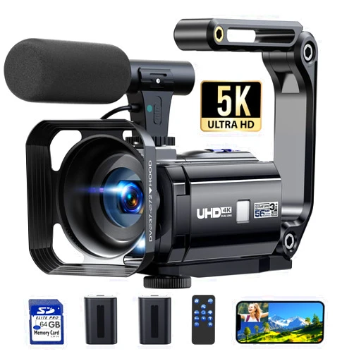 FIREFOTO 5K Camcorder Video Camera 56MP 16X Dual Lens Vlogging Camera for YouTube with WiFi & Night Vision, 3
