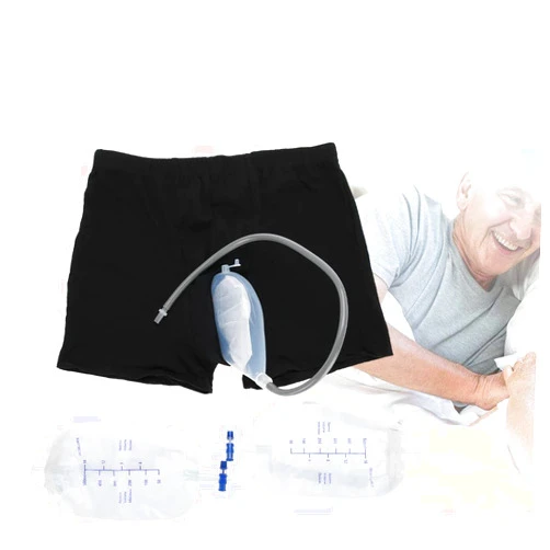 ALisasin Urinal Reusable Male Male Urinal Bag Pee Bag Portable Wearable Men's Urinal Elastic Waistband Toilet Elastic Waistband Urine Replacement Collector (L)