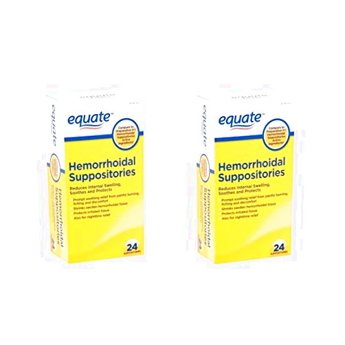 Equate Hemorrhoidal Suppositories (2 Pack) 48 Ct 24 Count (Pack of 2)