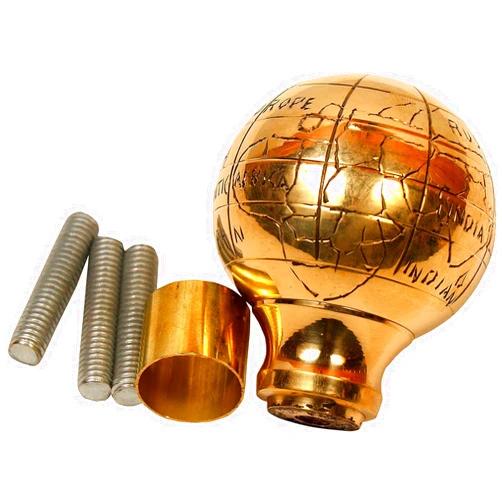 India.nautical.store Globe Head Cast Brass Outside Handle Solid Cane Walking Stick Handle av
