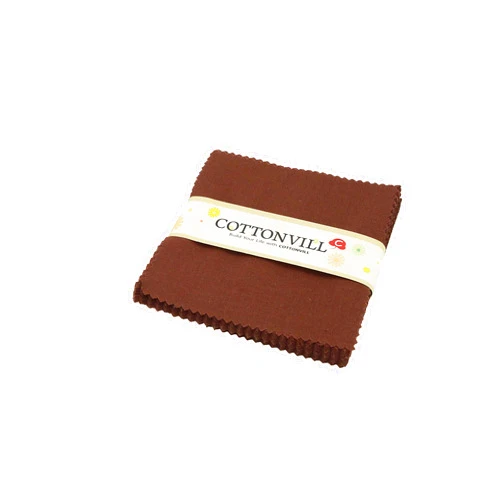 COTTONVILL 30COUNT Cotton Solid Quilting Fabric (5inch Square, 08-French Roast)