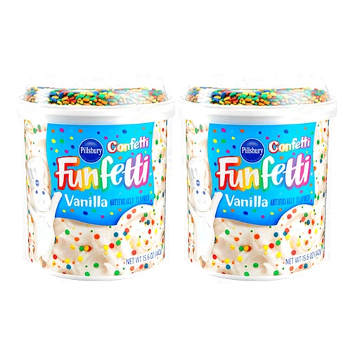 Palatize Pillsbury Confetti Funfetti Vanilla Flavored Frosting, 15.6 oz - Palatize Pack of 2