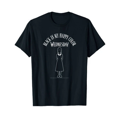 Wednesday Black Is My Happy Color Full Body Dark Silhouette T-Shirt