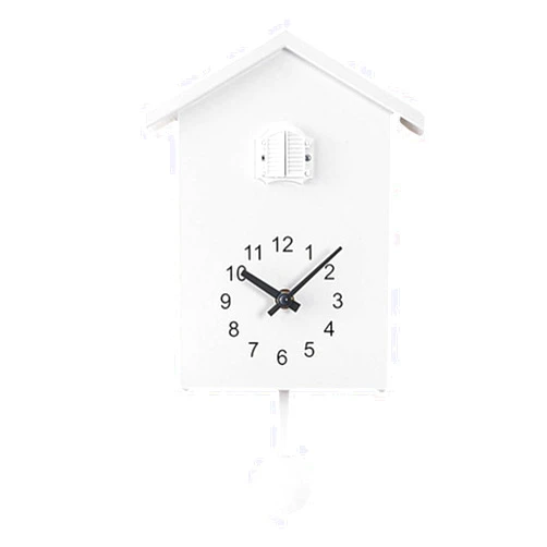 Startbuymore Cuckoo Clock Wall Clock Bird House Clock Pendulum Wall Art Home Living Room Kitchen Office Decoration 9.84 * 7.87 * 5.91 * 3.54 In(White)