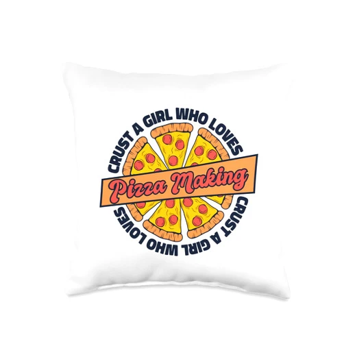 Kit Pizza Maker Baker Costume Stone For Oven Gifts Crust A Girl Who Loves Making Pizzeria Pizza Maker Throw Pillow, 16x16, Multicolor