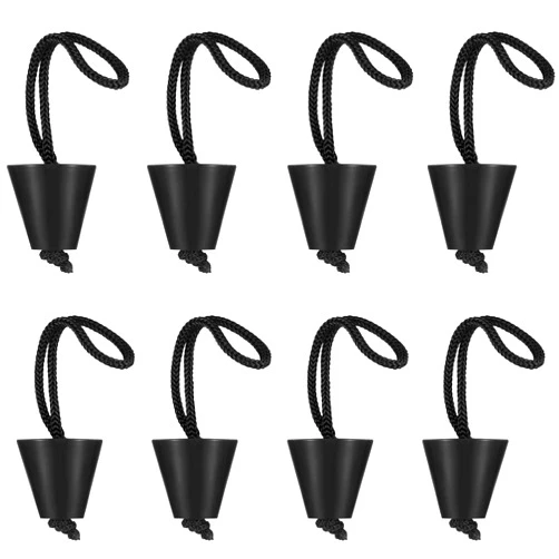Sumind 8 Pieces Universal Kayak Scupper Plug Kit Silicone Scupper Plugs Drain Holes Stopper Bung with Lanyard
