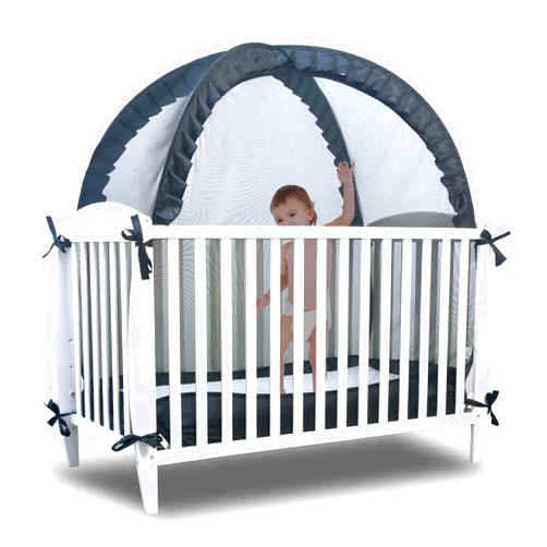 tupi Baby Crib Tent Safety Net to Keep Baby in, Pop Up Crib Tent Canopy Keep Baby from Climbing Out, Mosquito Net for Baby Crib, Ultra Stable Frame, Durable Strong Self-Locking Zipper, Black