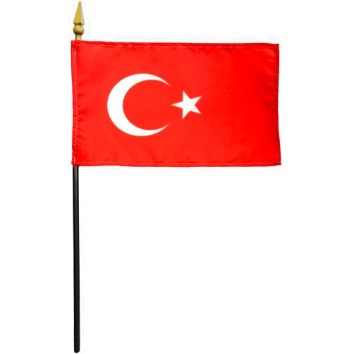 Flagline Turkey (Tuerkiye) - 4 in x 6 in World Stick Flag