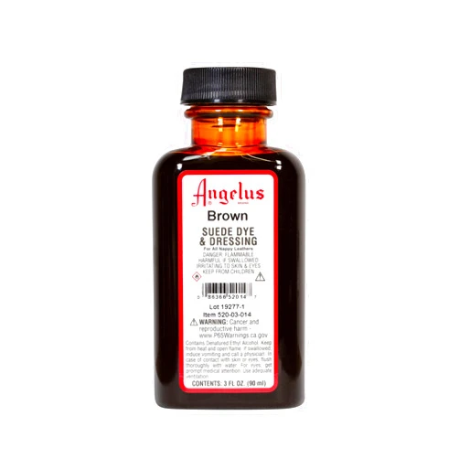 Angelus Suede Leather Dye for Shoes, Boots, Bags, Crafts, Furniture, Nubuck, & More, Brown - 3oz
