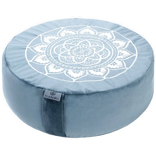 Florensi Meditation Cushion - Comfortable Floor Pillow - Traditional Tibetan Meditation Pillow with Beautiful Velvet Cover - Large Floor Cushion Seating for Adults - Premium Yoga Buckwheat Bolster