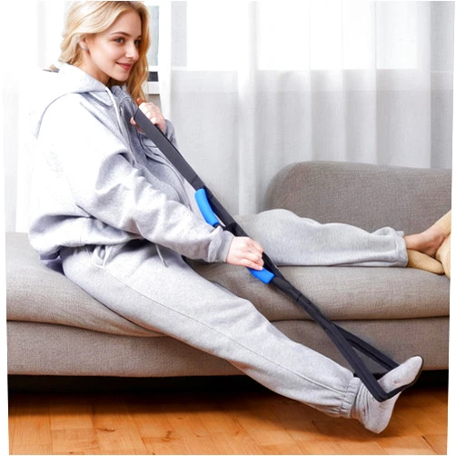 Homymusy 41 Long Leg Lifter Strap, Leg Straps are Ideal Leg Lifters Getting Legs in and Out of Bed,Wheelchair,Car (with EVA Handles)