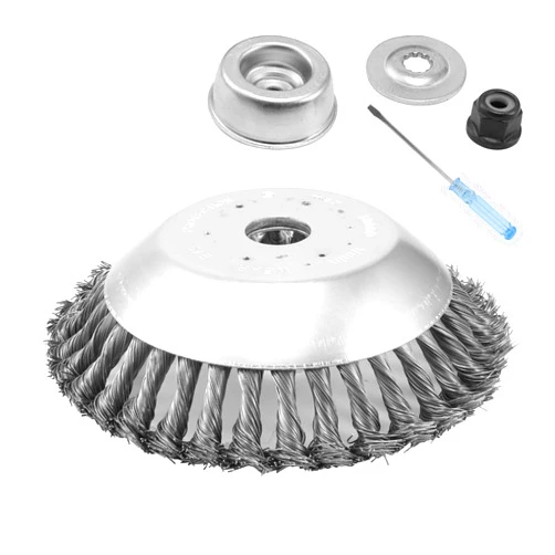 VIABRICO 8 Inch Unbreakable Wired Trimmer Blade, Steel Wire Cutter Trimmer Head, Wire Rotary Brush Weed Trimmer Head, Weed Eater Head with Adapter Kit for Moss Grass Rust Removal