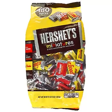 Assortment HERSHEY'S Miniatures Chocolate Candy (HERSHEY'S, KRACKEL, and MR. GOODBAR), Snack Size Assortment, 56 Ounce Bulk Bag 3.5 Pound (Pack of 1)