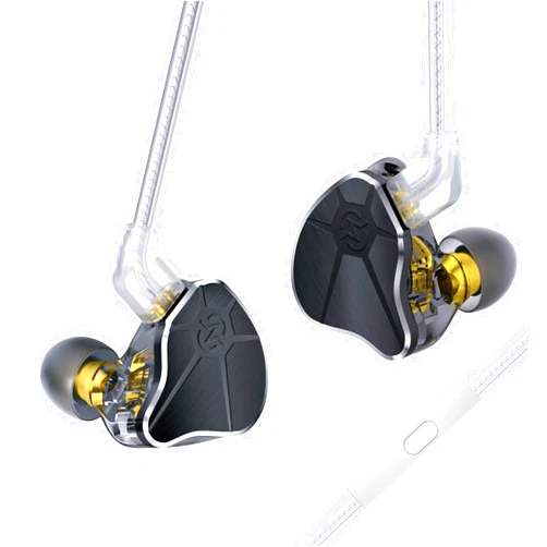 Kinboofi Bass Wired Headphone,CCZ BC04 Custom High-Frequency BA IEM Headphone, Stereo Sound IEM Earbuds Earphone with Oxygen-Free Copper Silver-Plated Cable for Musician System (with MIC, BC04-Black)…
