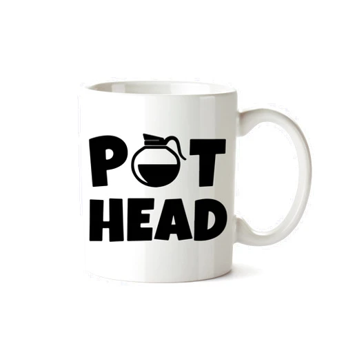 AHA LIFESTYLES Funny Coffee Mug - Pot Head - 15oz Large Capacity - Gift Idea for All Occasions (White)