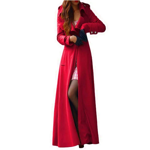 SERYU Womens Winter Lapel Slim Coat Trench Jacket Long Parka Overcoat Outwear