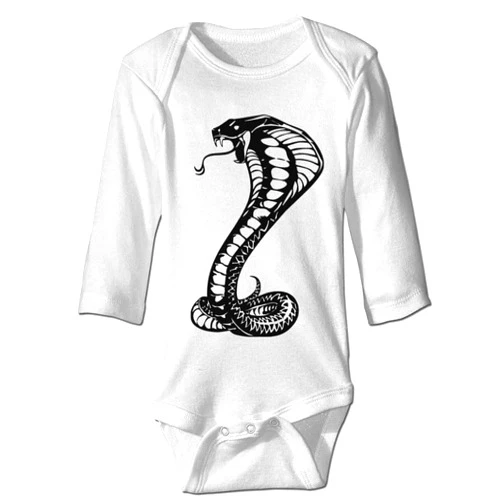 LittleHorn Black Cobra Snake Baby Onesie Long Sleeve Unisex Rompers Bodysuits